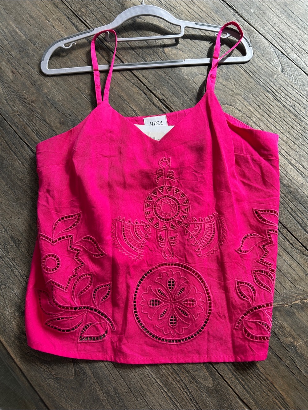 Hot Pink Eyelet  Crop Top